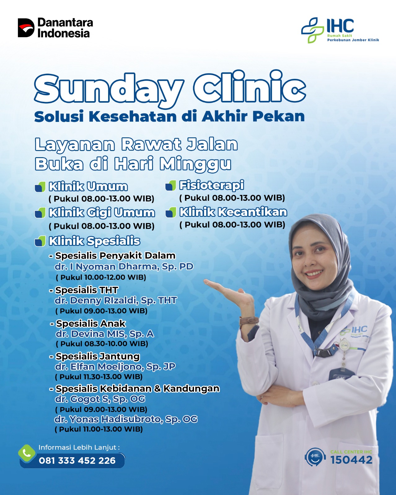 Dapatkan Pelayanan Kesehatan Terbaik di Hari Minggu.